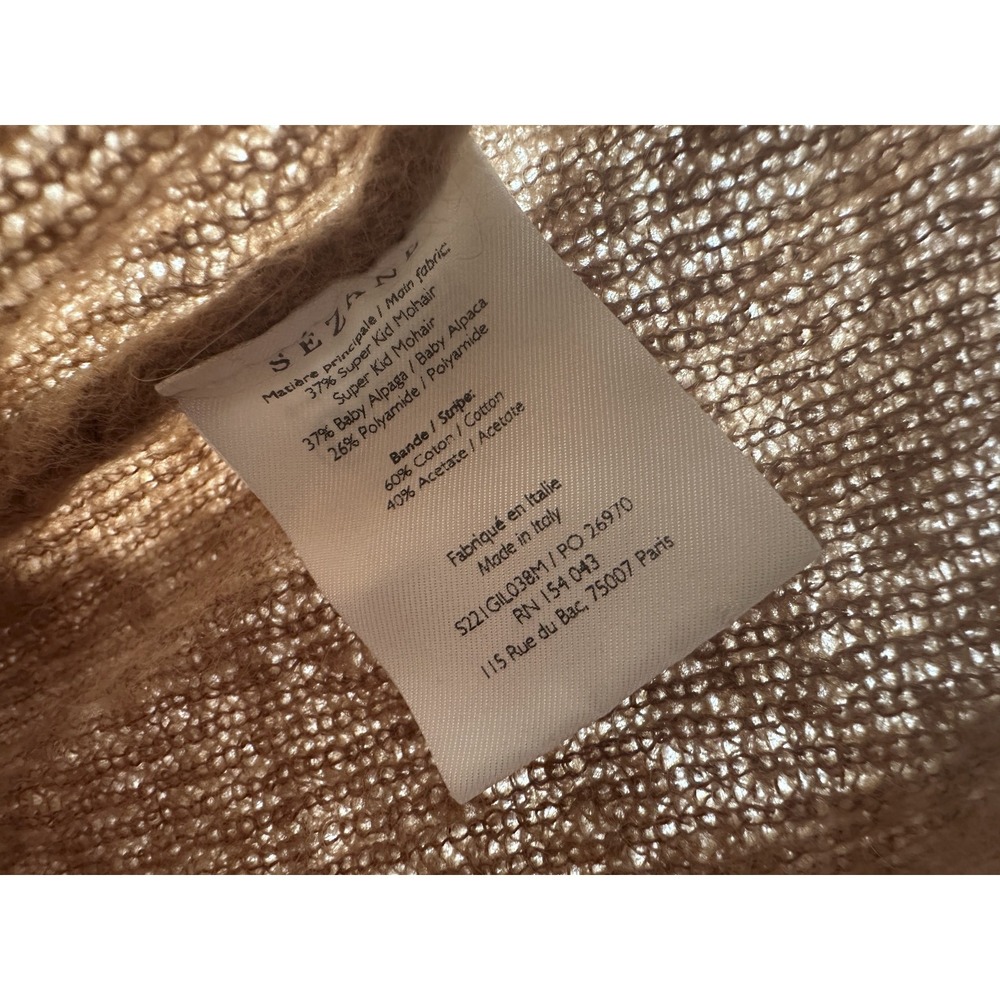 Sezane Gaspard Super Kid Mohair Baby Alpaca Cardigan Sweater Brown M Luxury - Picture 8 of 14